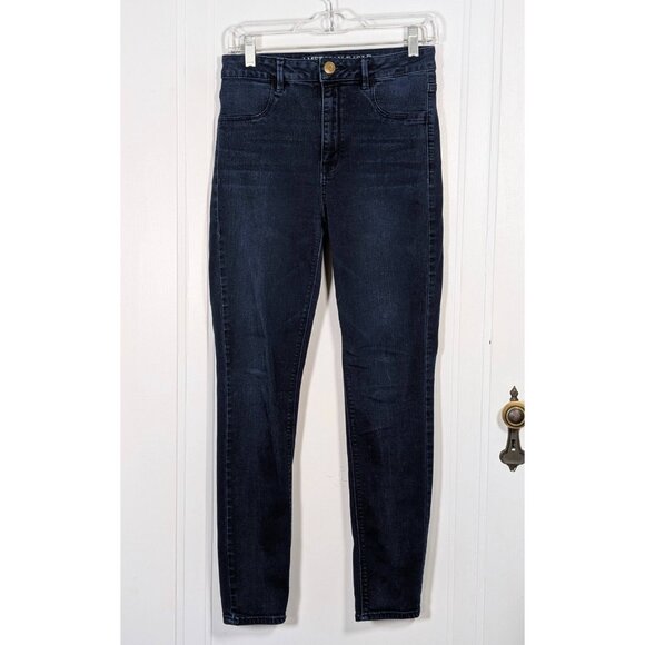 American Eagle Womens Size 8 Regular Sky High Jegging Blue Jeans Denim Stretch - Picture 1 of 5